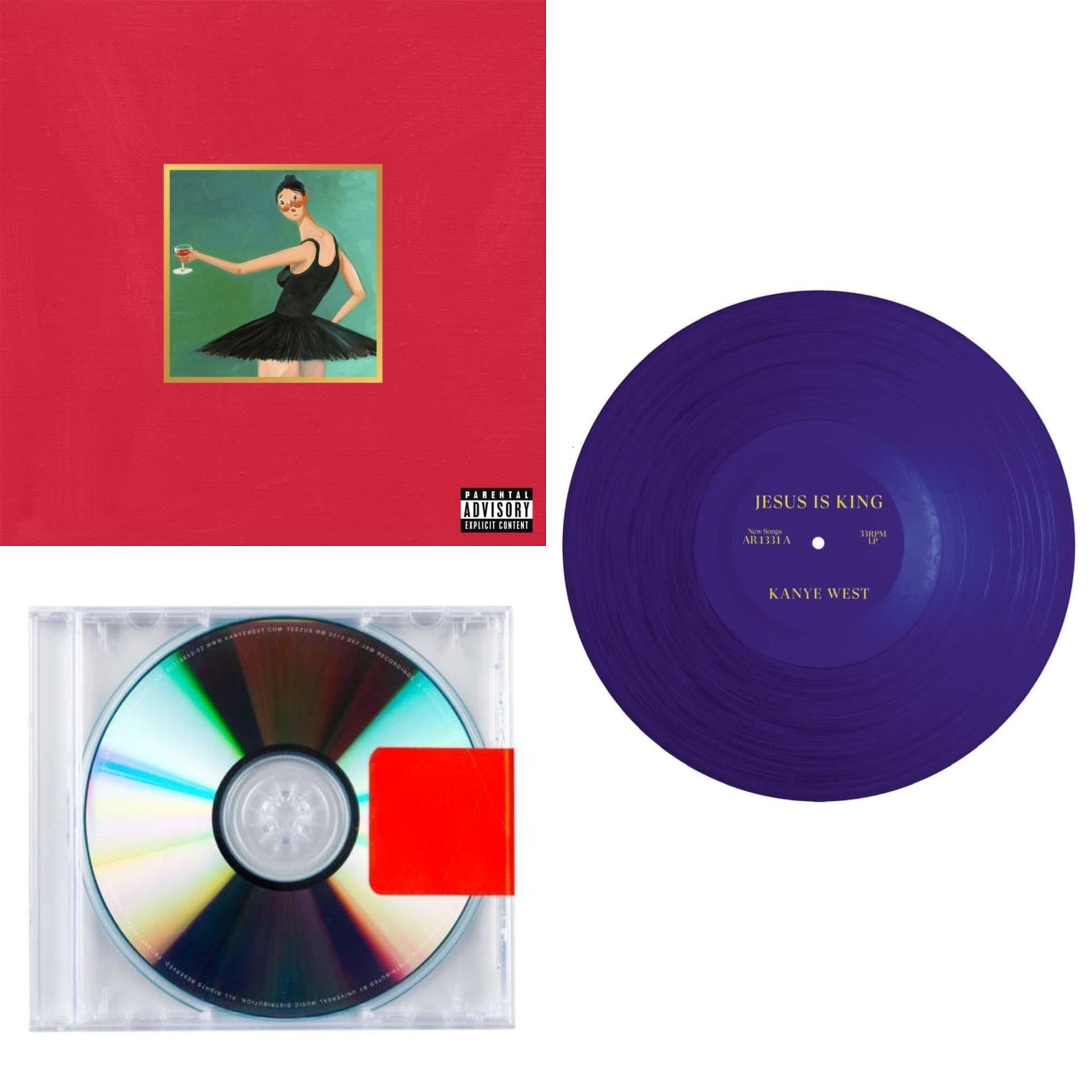 Kanye West - My Beautiful Dark Twisted Fantasy & Yeezus & Jesus Is King - CD Bundle