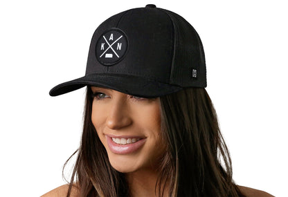 Kansas Trucker Hat  |  Black KAN X Snapback