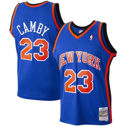 Marcus Camby New York Knicks Mitchell & Ness Blue 1998-99 Hardwood Classics Swingman Jersey