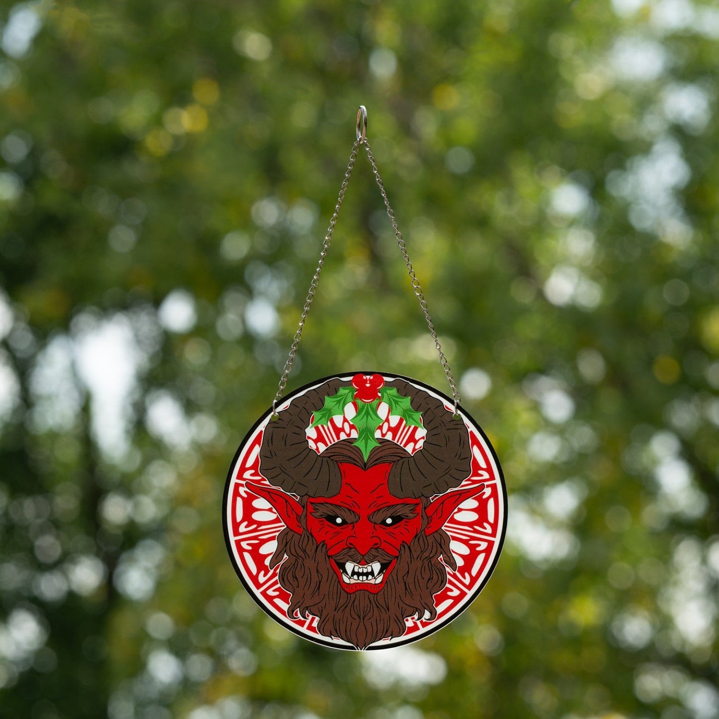 Krampus 6-Inch Suncatcher Monster Halloween Christmas Ornament Window Hanging Home Decor Gift