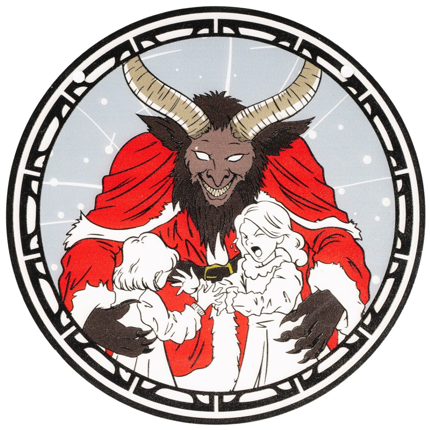 Krampus 6-Inch Suncatcher Monster Halloween Christmas Ornament Window Hanging Home Decor Gift