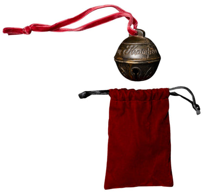 Krampus Bell Cursed Jingle Bell Metal Replica Xmas Ornament w/ Red Bag
