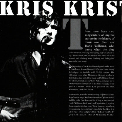 Kris Kristofferson – Kristofferson Music CD