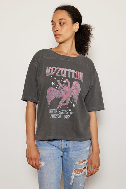 Led Zeppelin 1977 Icarus USA Tour Womens Tee Shirt Black