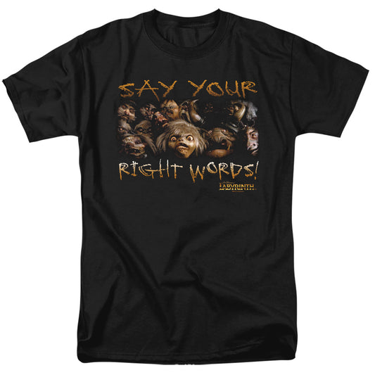 Labyrinth Say Your Right Words Mens T Shirt Black