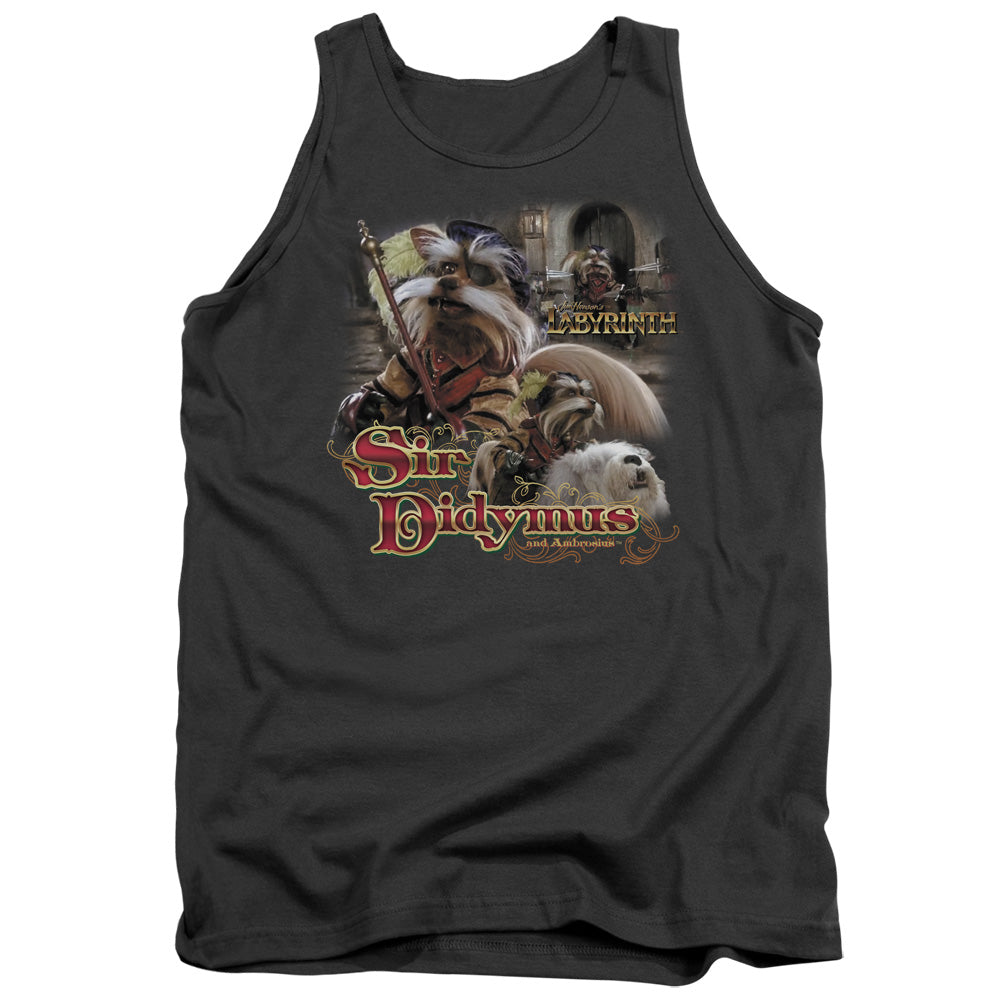 Labyrinth Sir Didymus Mens Tank Top Shirt Charcoal