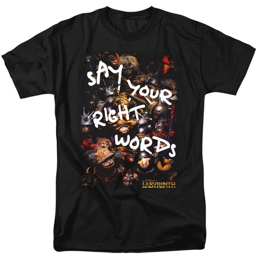 Labyrinth Right Words Mens T Shirt Black