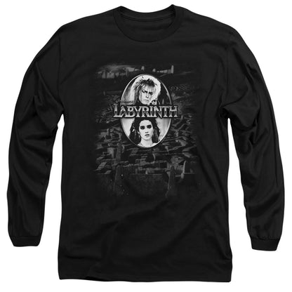 Labyrinth Maze Mens Long Sleeve Shirt Black Officially Licensed Officially Licensed