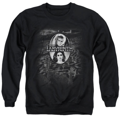 Labyrinth Maze Mens Crewneck Sweatshirt Black Officially Licensed