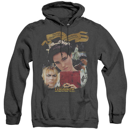 Labyrinth Dangers Untold Heather Mens Hoodie Black Officially Licensed