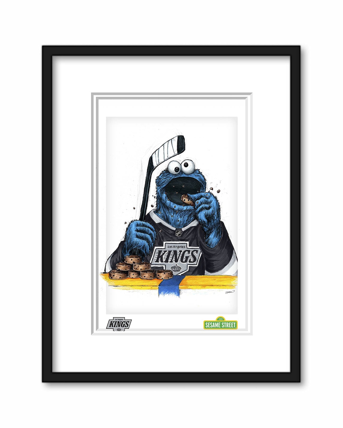 Cookie Monster x NHL Kings Art Print
