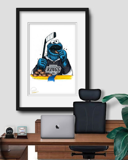 Cookie Monster x NHL Kings Art Print