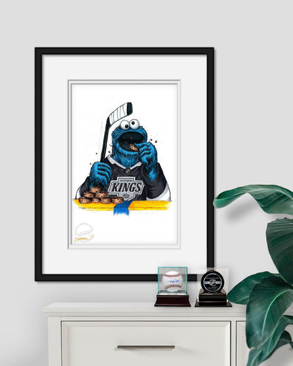 Cookie Monster x NHL Kings Art Print