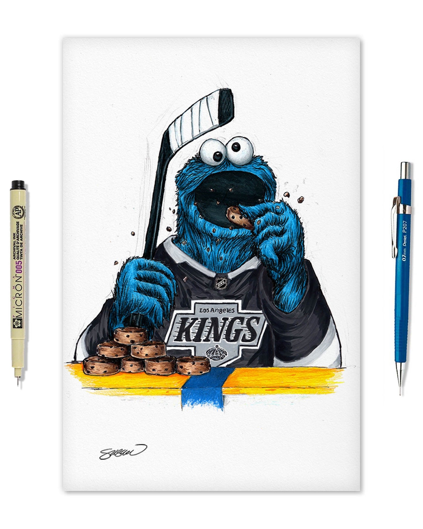 Cookie Monster x NHL Kings Art Print