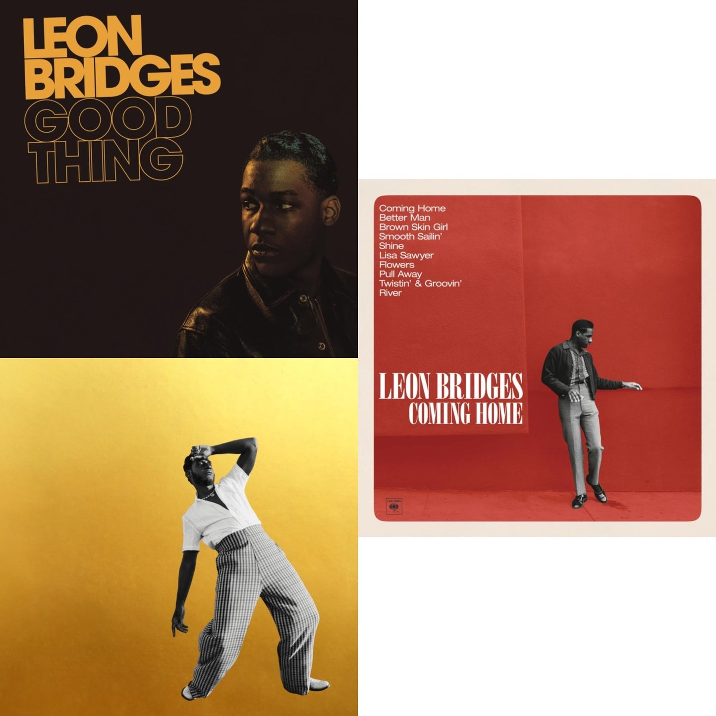 Leon Bridges - Good Thing (180G/Dl Code) & Gold-Diggers Sound & Coming Home (180G/Dl Card) - LP Vinyl Bundle
