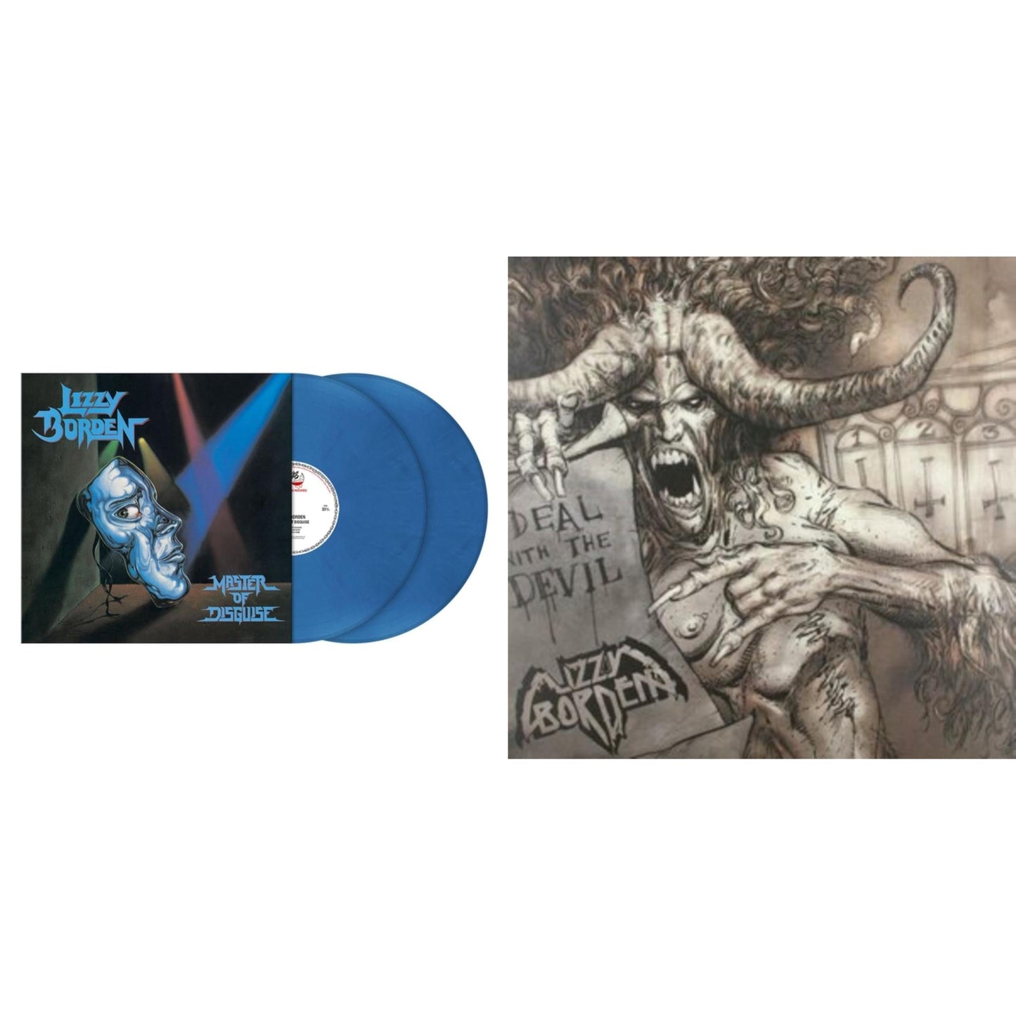 Lizzy Borden - Master Of Disguise (Sky Blue Marbled LP Vinyl) & Deal With The Devil (Clear W/ Warm Gray Marbled LP Vinyl)