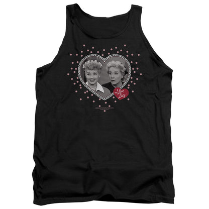 I Love Lucy Hearts And Dots Mens Tank Top Shirt Black