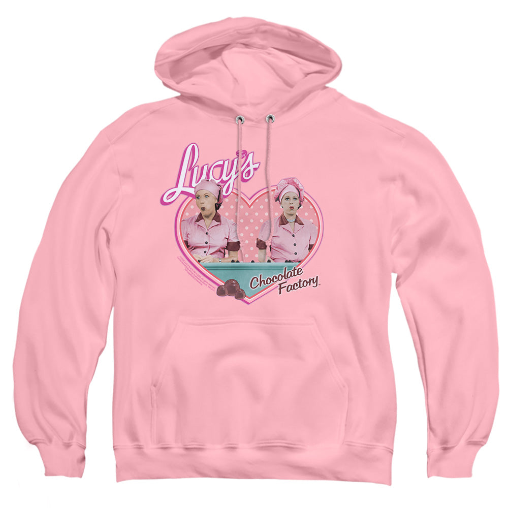 I Love Lucy Chocolate Factory Mens Hoodie Pink Officially Licensed