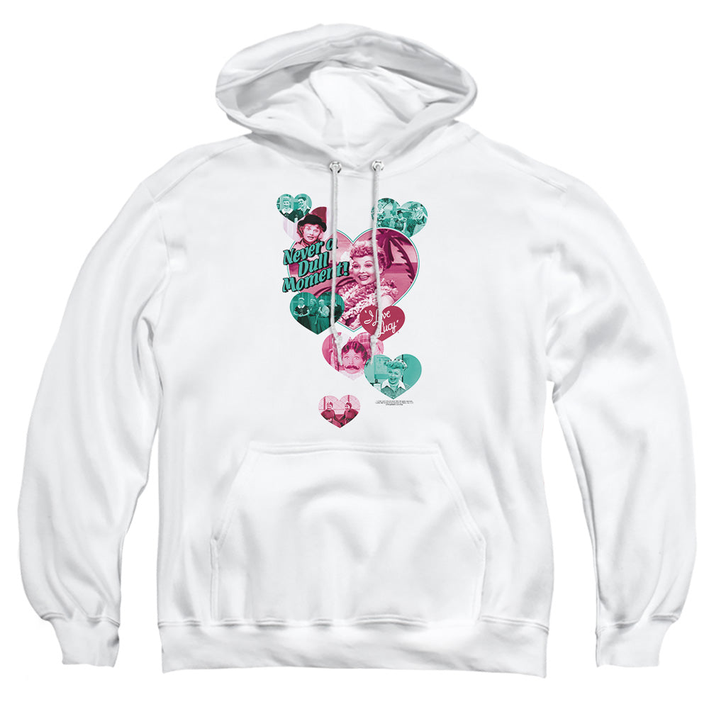 I Love Lucy Never A Dull Moment Mens Hoodie White Officially Licensed