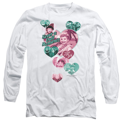 I Love Lucy Never A Dull Moment Mens Long Sleeve Shirt White Officially Licensed Officially Licensed