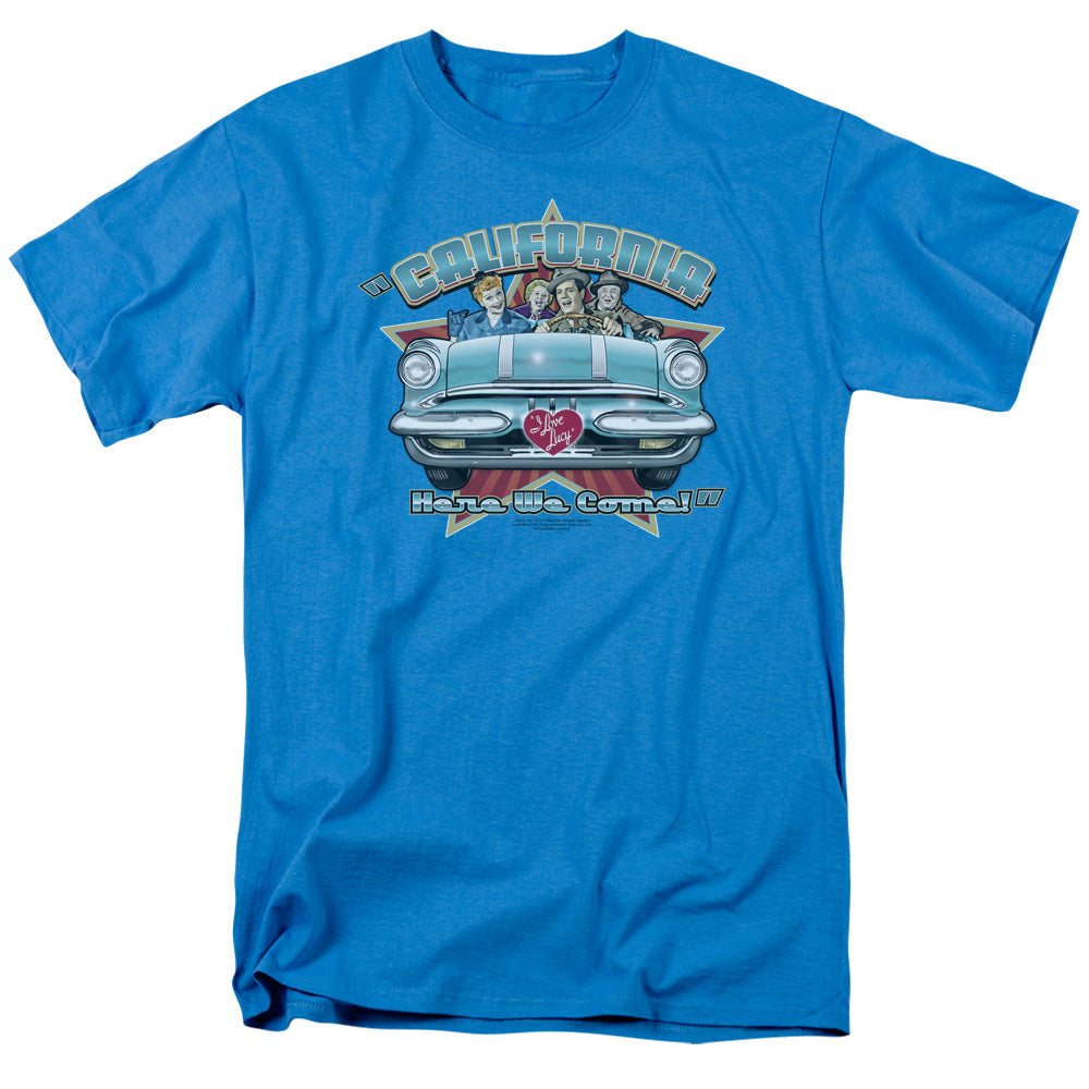 I Love Lucy California Here We Come Mens T Shirt Turquoise