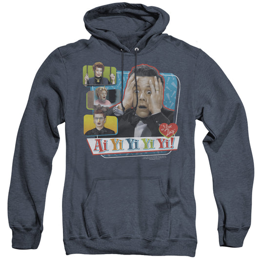 I Love Lucy Ai Yi Yi Yi Yi Heather Mens Hoodie Navy Officially Licensed