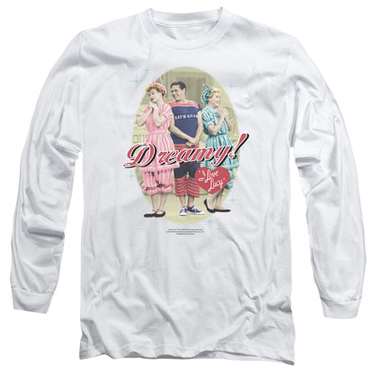 I Love Lucy Dreamy! Mens Long Sleeve Shirt White Officially Licensed Officially Licensed