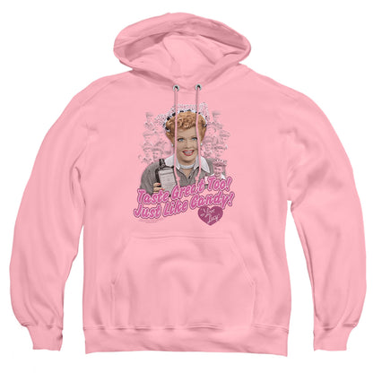 I Love Lucy Tastes Like Candy Mens Hoodie Pink Officially Licensed