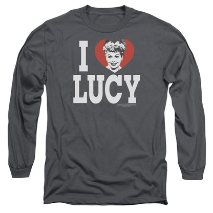 I Love Lucy I Love Lucy Mens Long Sleeve Shirt Charcoal Officially Licensed Officially Licensed