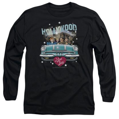 I Love Lucy Hollywood Road Trip Mens Long Sleeve Shirt Black Officially Licensed Officially Licensed
