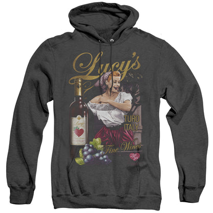 I Love Lucy Bitter Grapes Heather Mens Hoodie Black Officially Licensed
