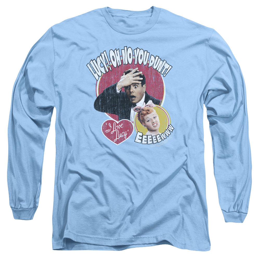 I Love Lucy Yelling In Spanish Mens Long Sleeve Shirt Carolina Blue Officially Licensed Officially Licensed