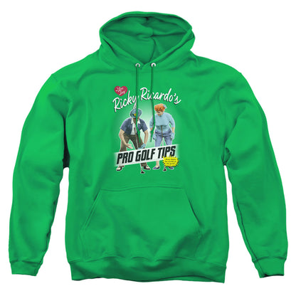 I Love Lucy Pro Golf Tips Mens Hoodie Kelly Green Officially Licensed