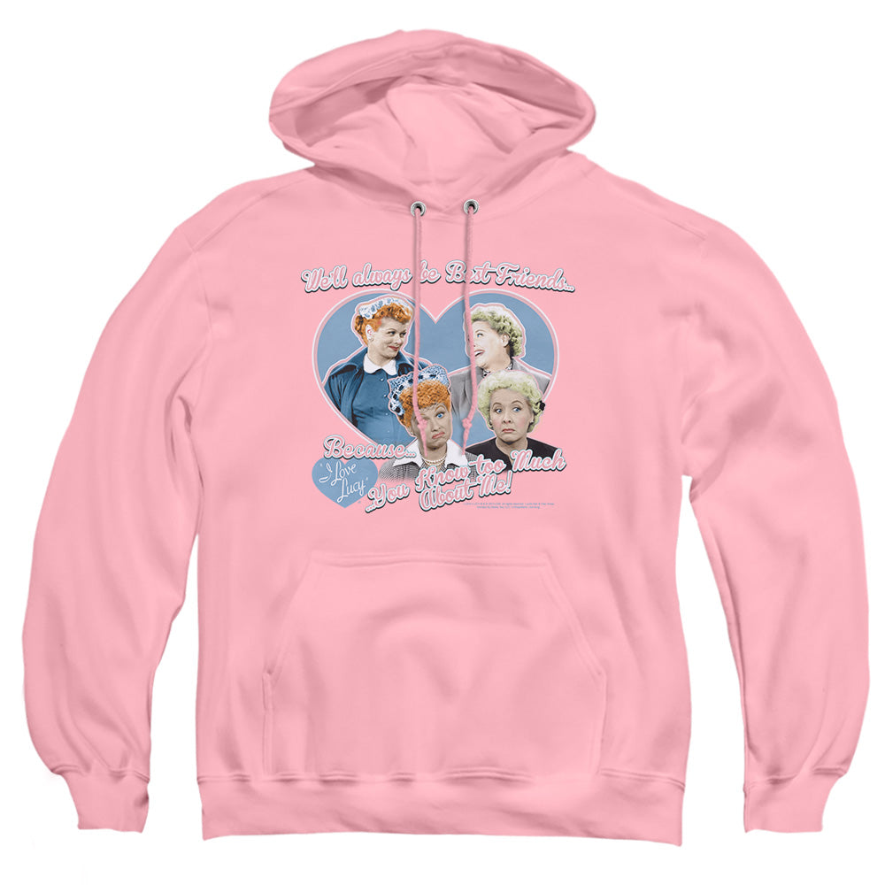 I Love Lucy Always Best Friends Mens Hoodie Pink Officially Licensed
