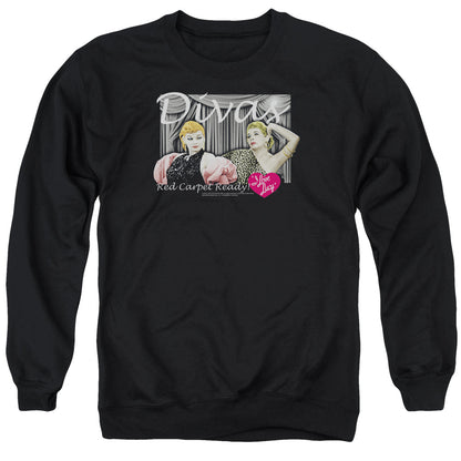 I Love Lucy Divas Mens Crewneck Sweatshirt Black Officially Licensed