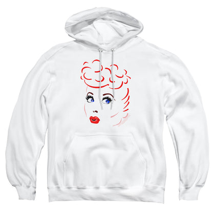I Love Lucy Lines Face Mens Hoodie White Officially Licensed
