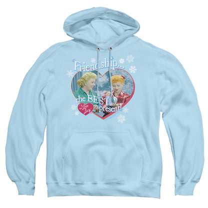 I Love Lucy The Best Present Mens Hoodie Light Blue Officially Licensed