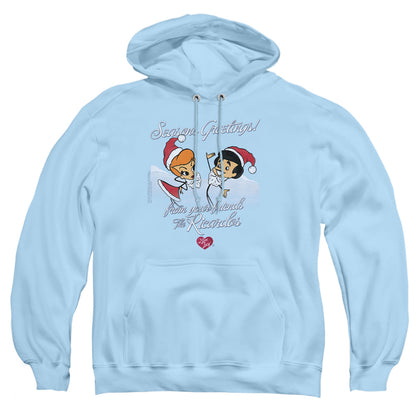 I Love Lucy Animated Christmas Mens Hoodie Light Blue Officially Licensed
