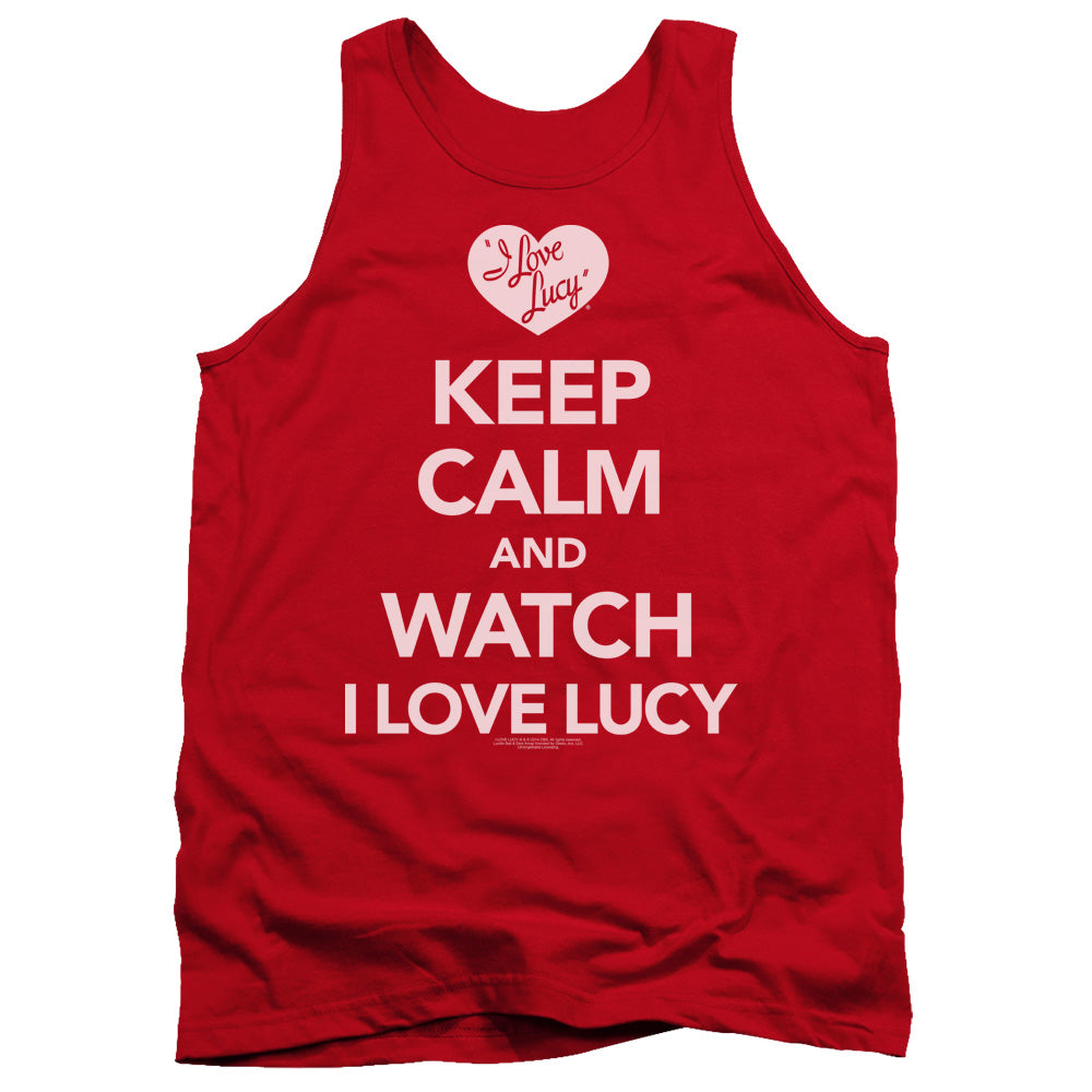 I Love Lucy Keep Calm And Watch Mens Tank Top Shirt Red