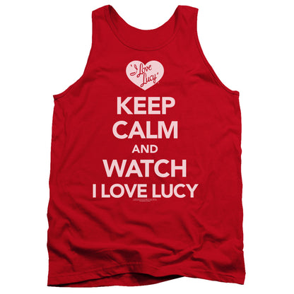 I Love Lucy Keep Calm And Watch Mens Tank Top Shirt Red