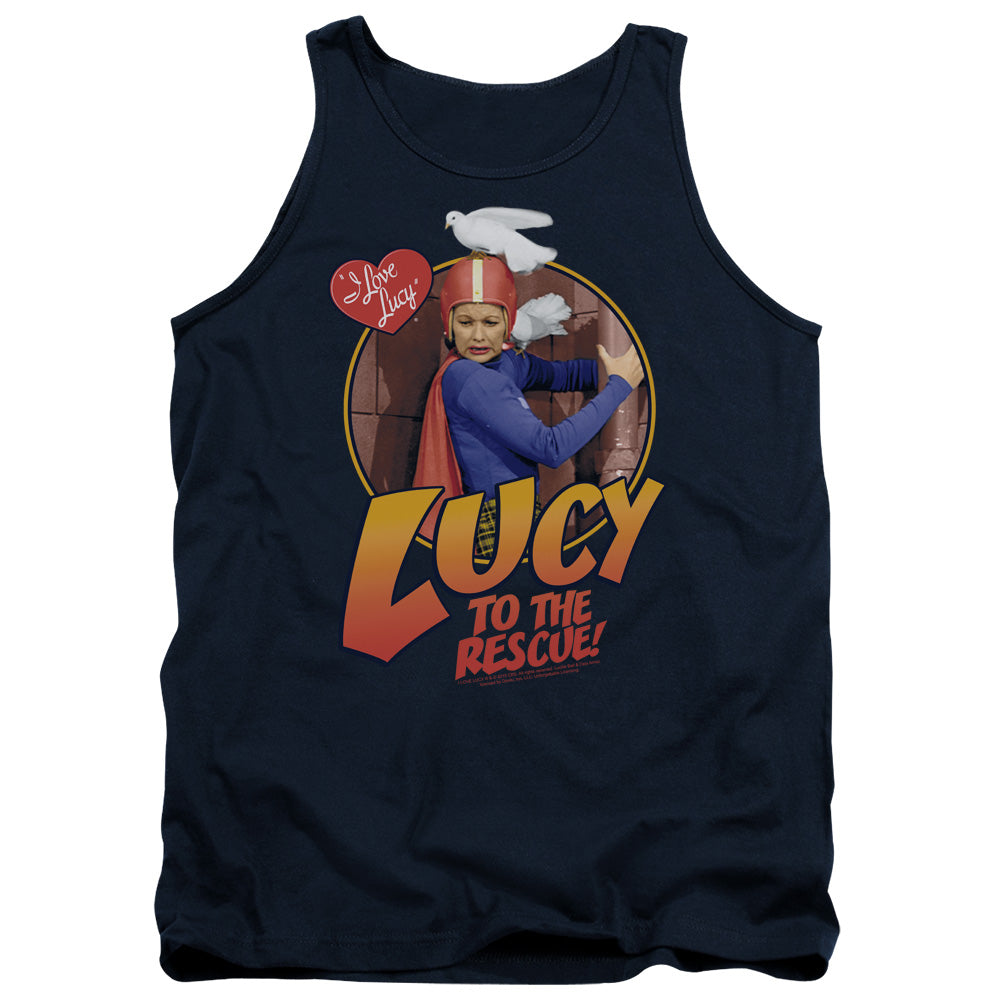 I Love Lucy To The Rescue Mens Tank Top Shirt Navy