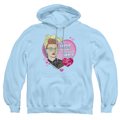 I Love Lucy Hot Mens Hoodie Light Blue Officially Licensed