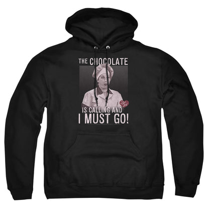I Love Lucy Chocolate Calling Mens Hoodie Black Officially Licensed