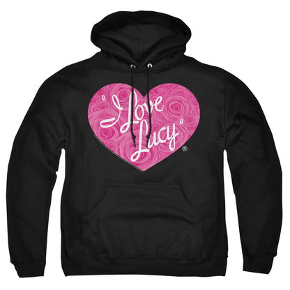 I Love Lucy Floral Logo Mens Hoodie Black Officially Licensed