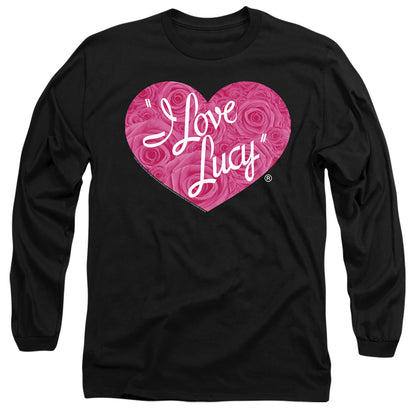I Love Lucy Floral Logo Mens Long Sleeve Shirt Black Officially Licensed Officially Licensed