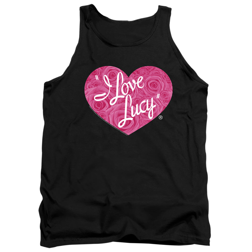 I Love Lucy Floral Logo Mens Tank Top Shirt Black