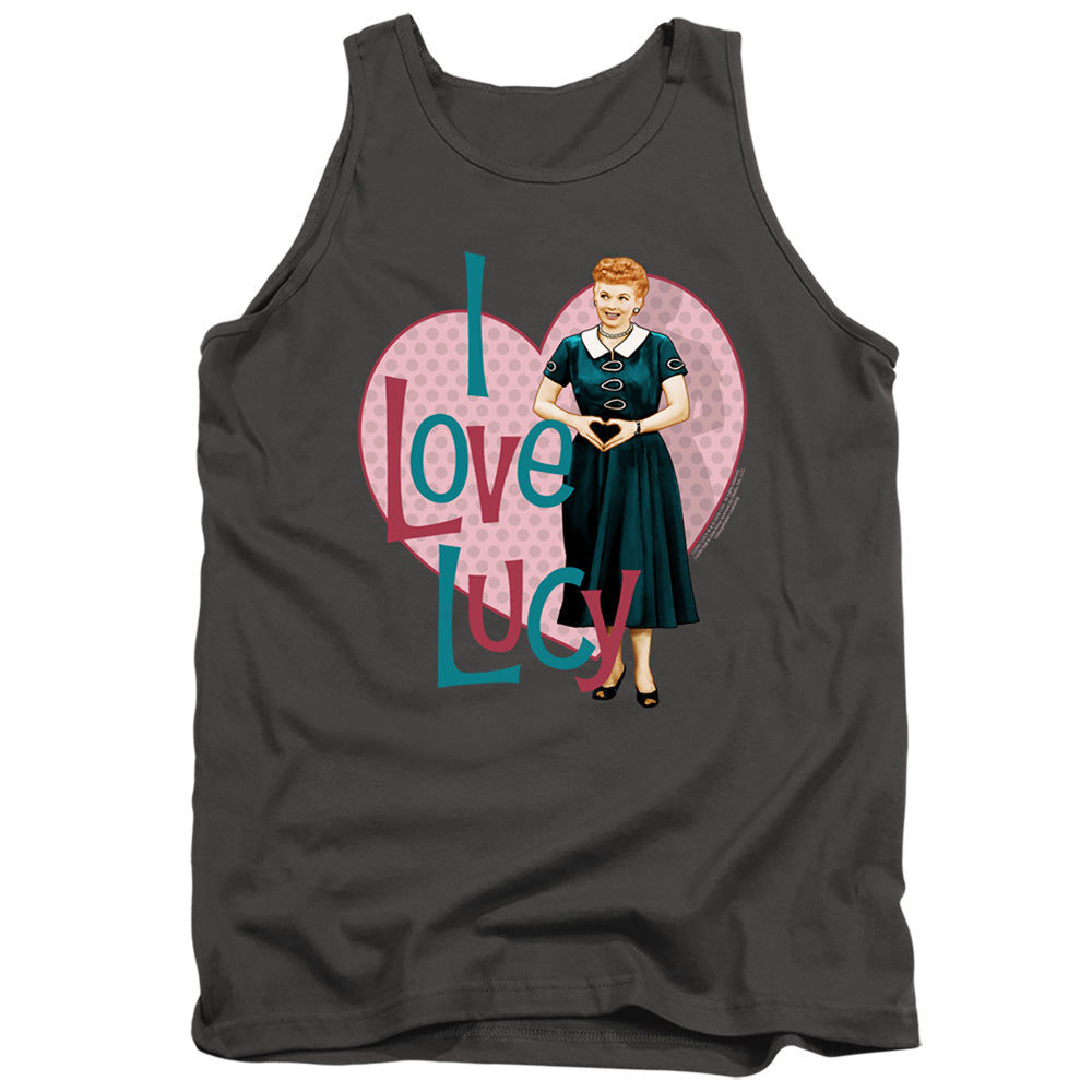 I Love Lucy Heart You Mens Tank Top Shirt Charcoal