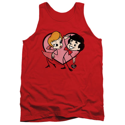 I Love Lucy Cartoon Love Mens Tank Top Shirt Red Officially Licensed