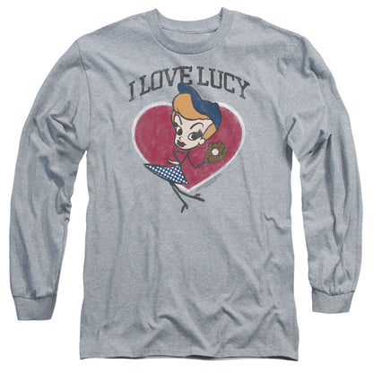 I Love Lucy Baseball Diva Mens Long Sleeve Shirt Athletic Heather Officially Licensed Officially Licensed