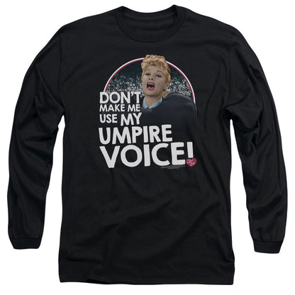 I Love Lucy Umpire Mens Long Sleeve Shirt Black Officially Licensed Officially Licensed
